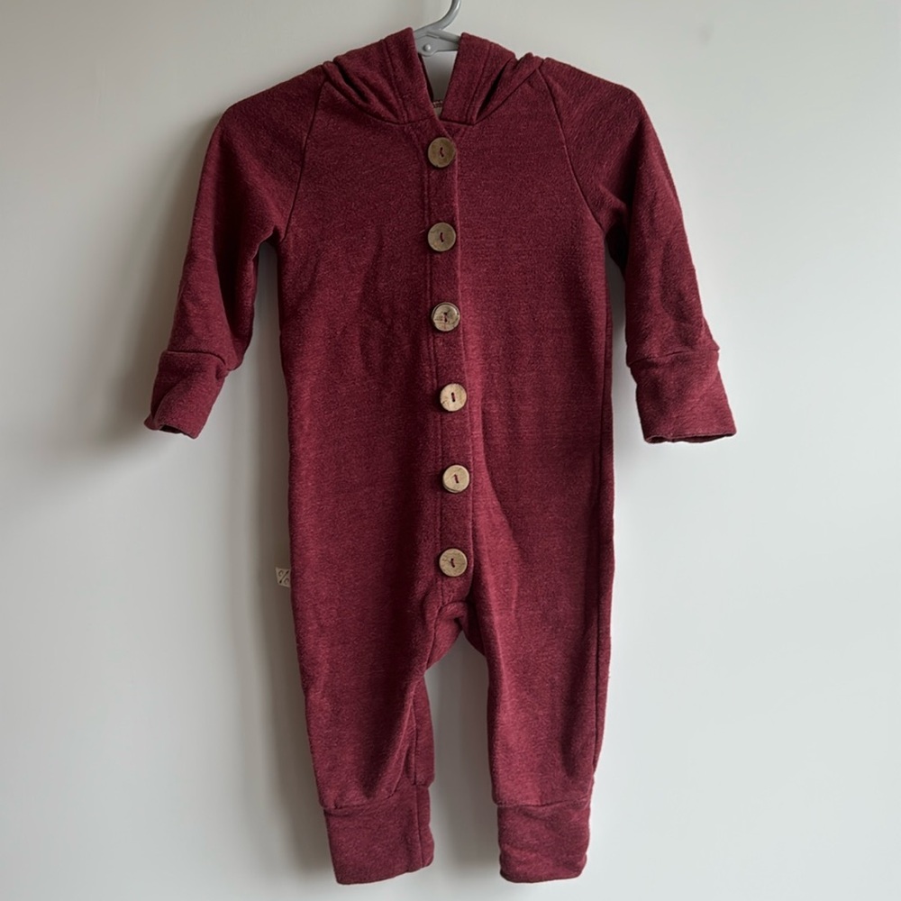 Maroon Childhoods Hooded Romper 6-12M